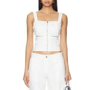 By.Dyln 'Levi' White Cargo Twill Top Size M